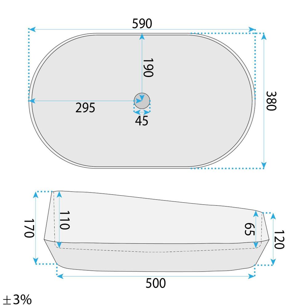Umywalka nablatowa Rea Zoe Travo
