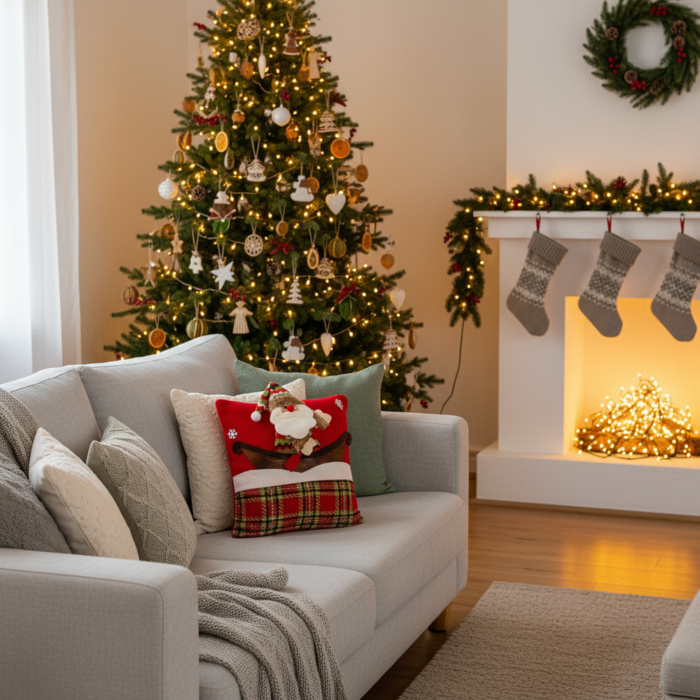 Poszewka świąteczna na poduszkę 40x40 RED YX021