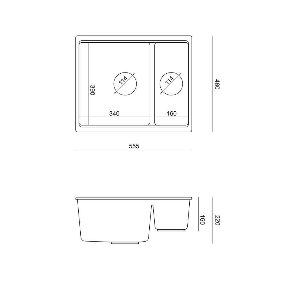 évier en granit Logan 150 White