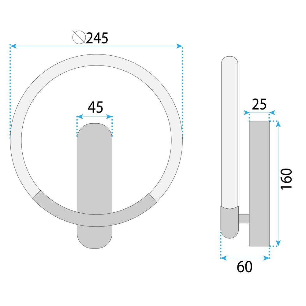 WANDLEUCHTE LED LHJ068-W C BRUSH GOLD/BLACK