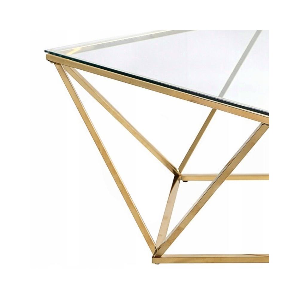 Stolik kawowy szklany Glamour Gold CS-14G