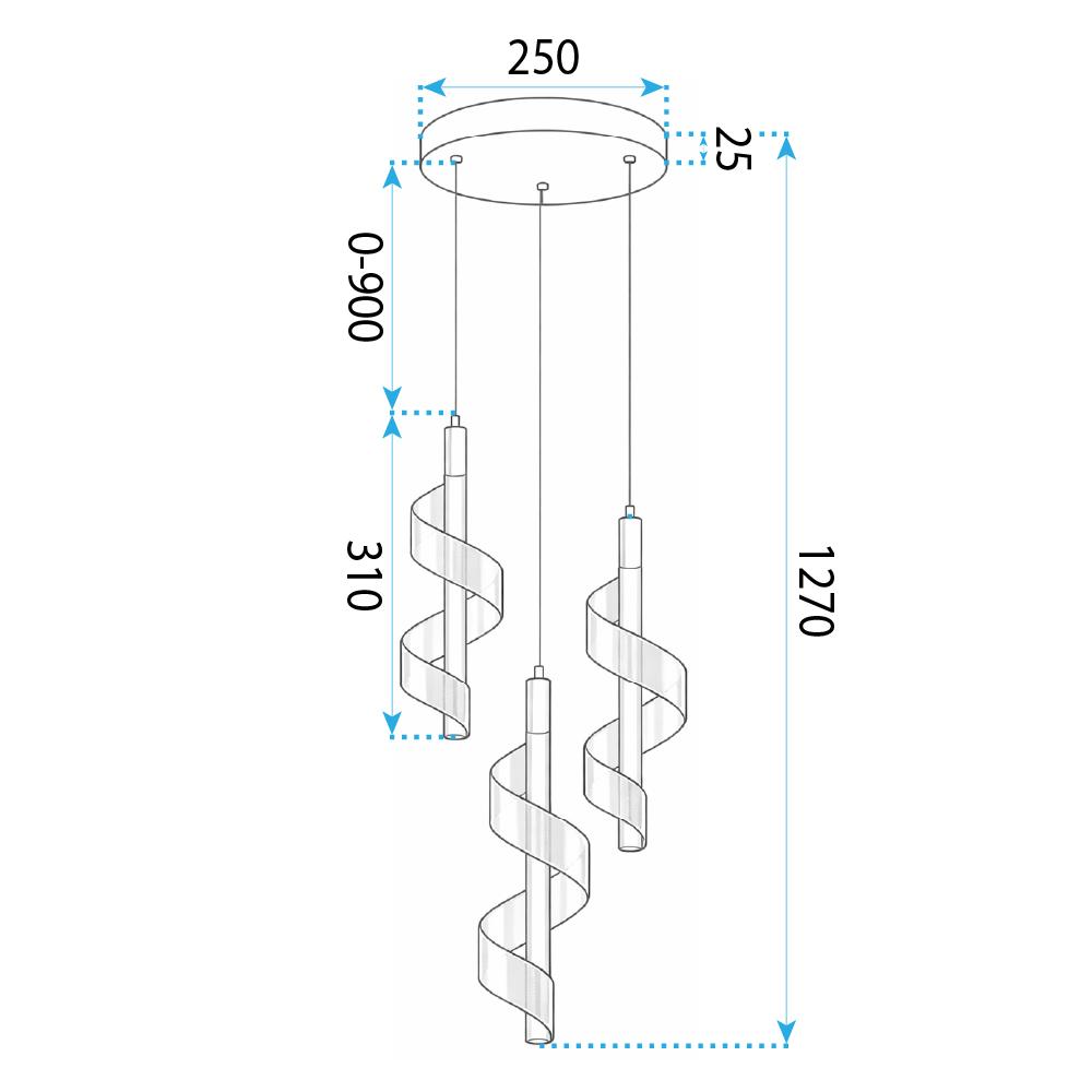 LAMPA SUFITOWA WISZĄCA LED G178-3CP ZŁOTA