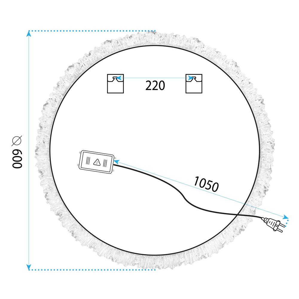 LED sienas spogulis 60cm YH-3561
