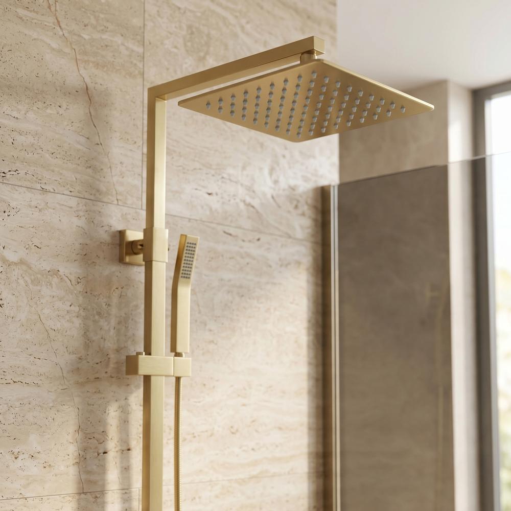 Pălărie de duș pătrată REA JS-P015BG 25cm Brush Gold