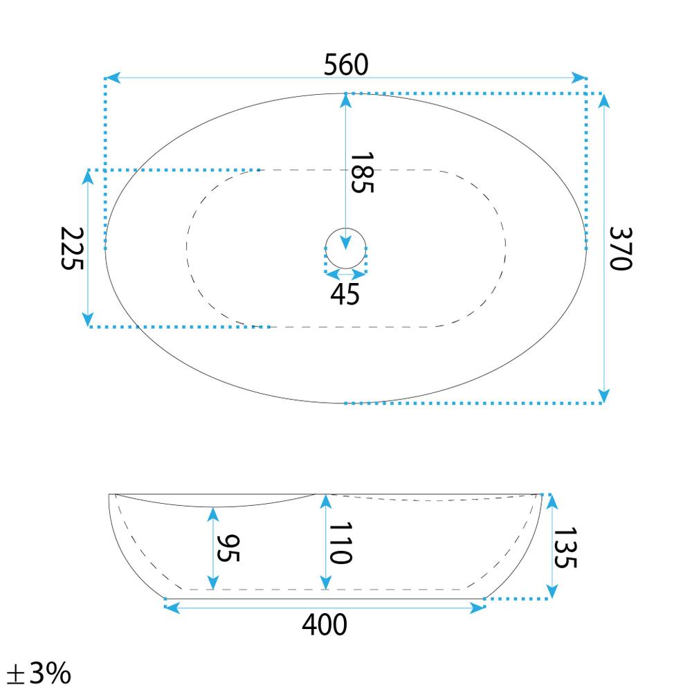 Νιπτήρας Rea Emilia Grid 56 x 37 x 13.5 εκ.