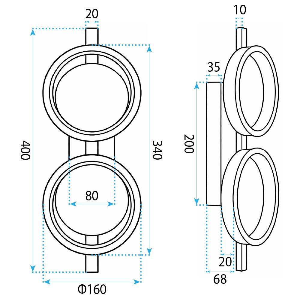 Kinkiet ścienny LED APP1917-W Czarny
