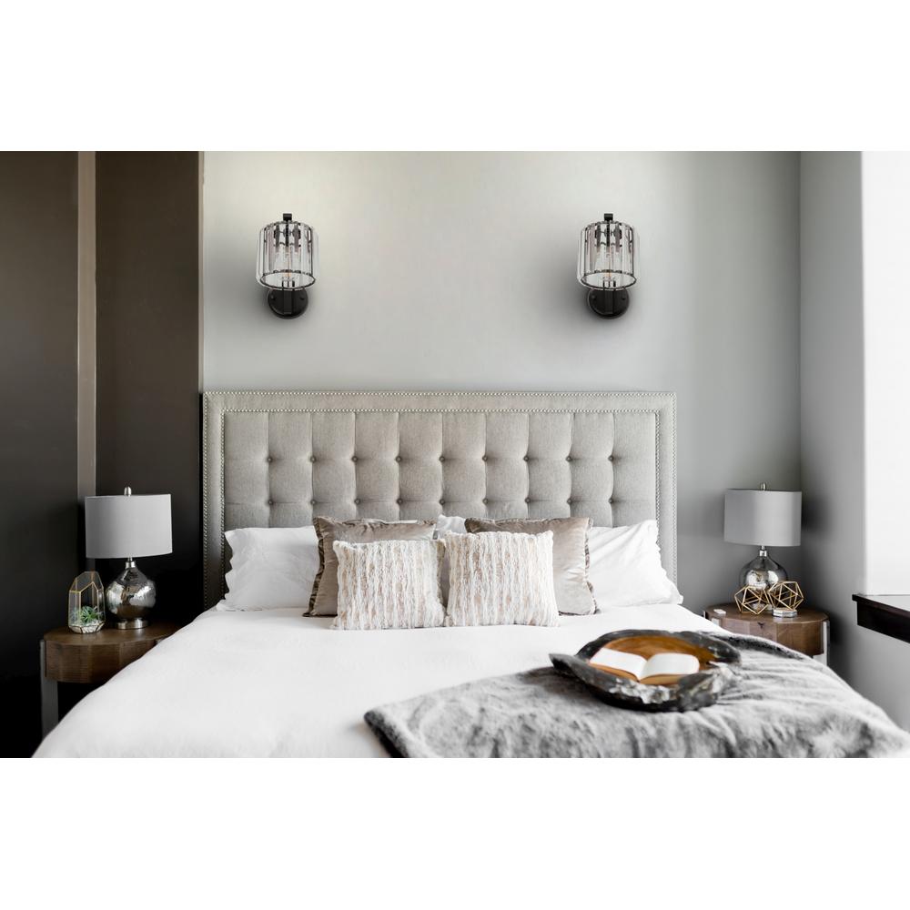 Lampa kinkiet ścienny metalowy kryształ APP512-1W Czarna