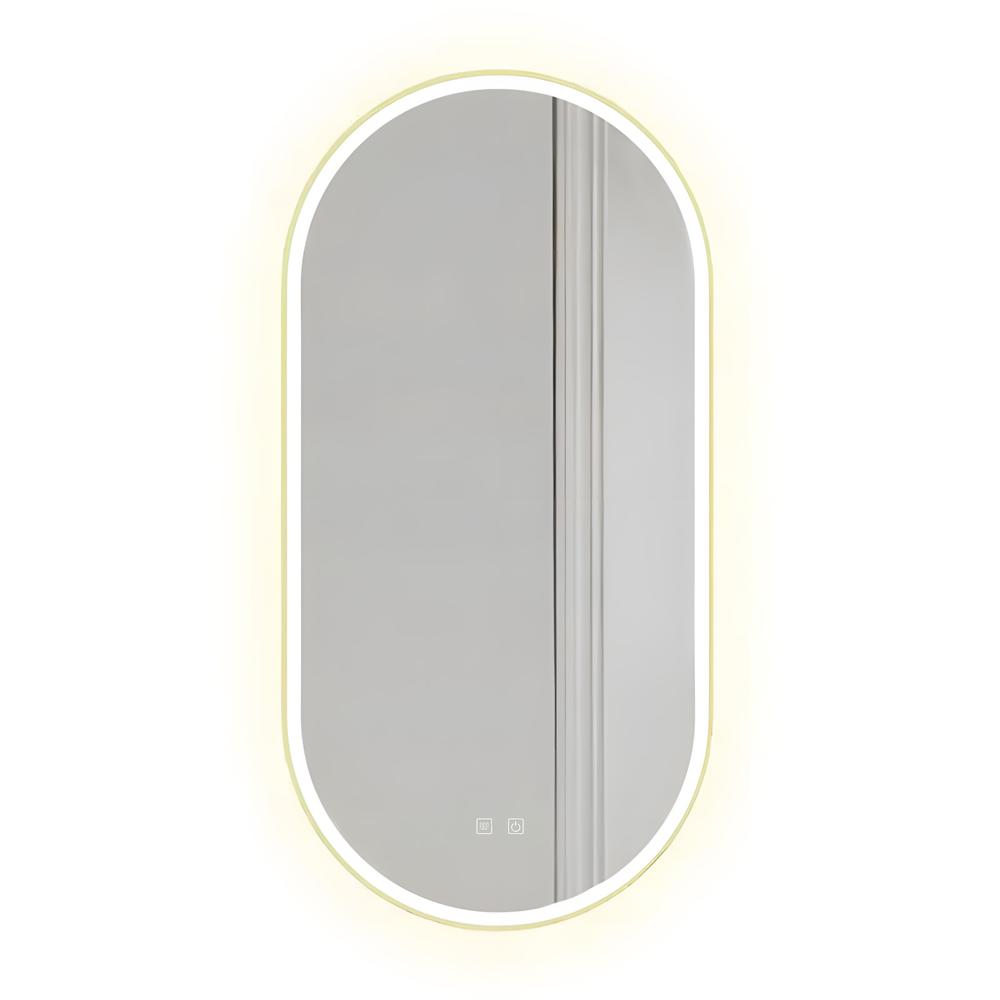 Mirror LED OVL 50x100cm Gold