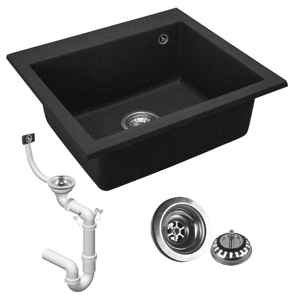 Zlewozmywak granitowy West XL black METALLIC