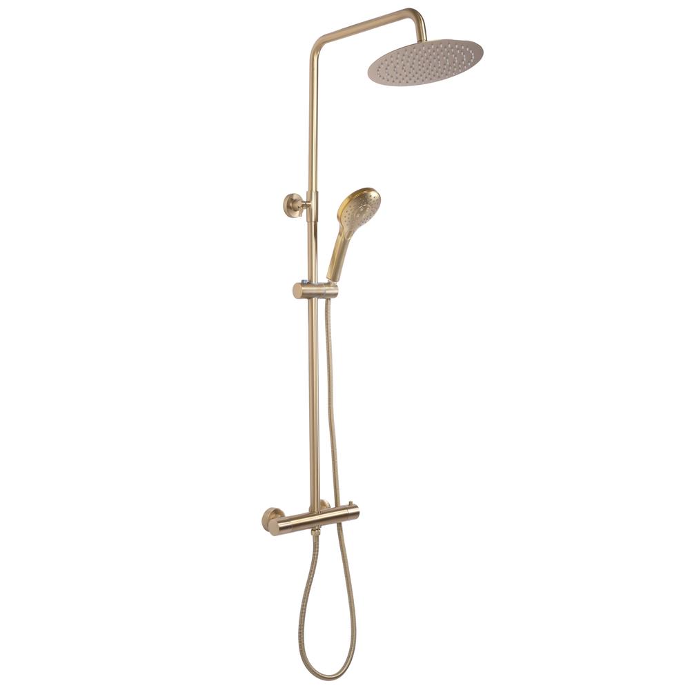 REA VINCENT matēta zelta dušas komplekts ar termostatu