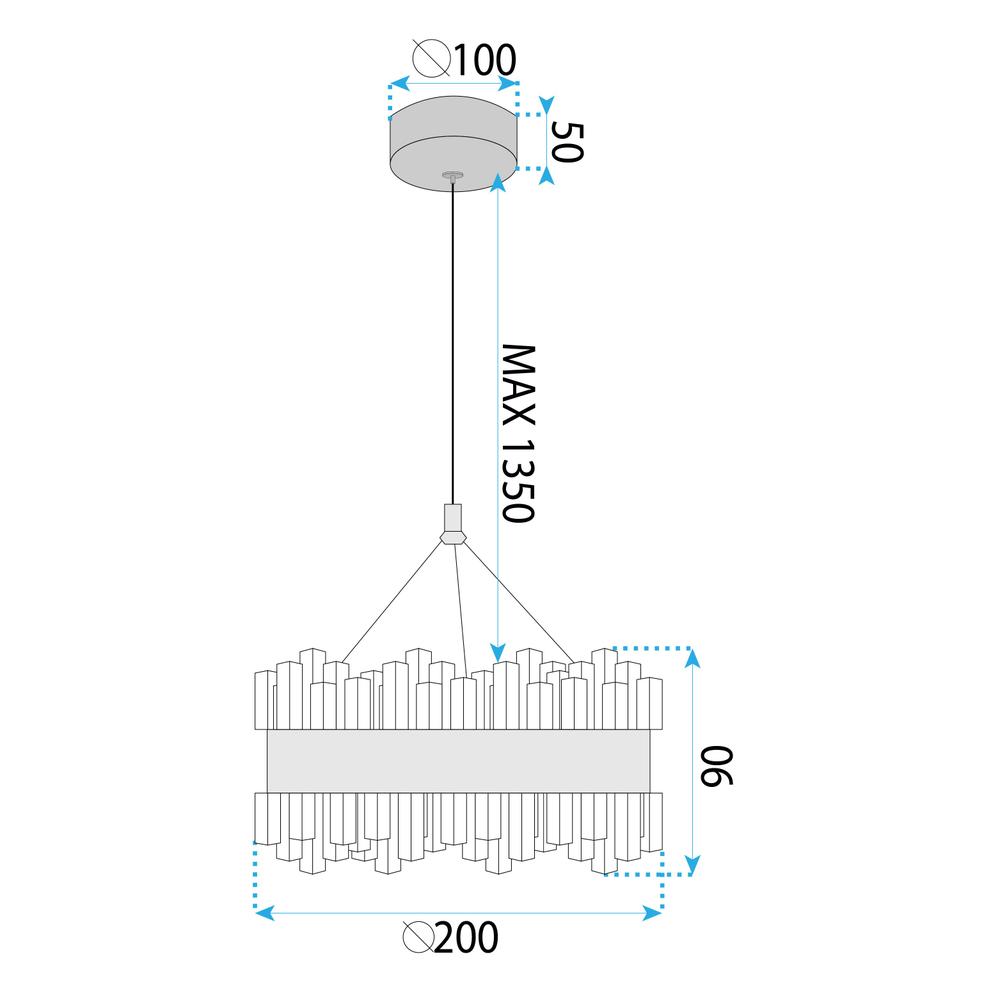 Kristall-Hängelampe LED LHJ099-CP GOLD