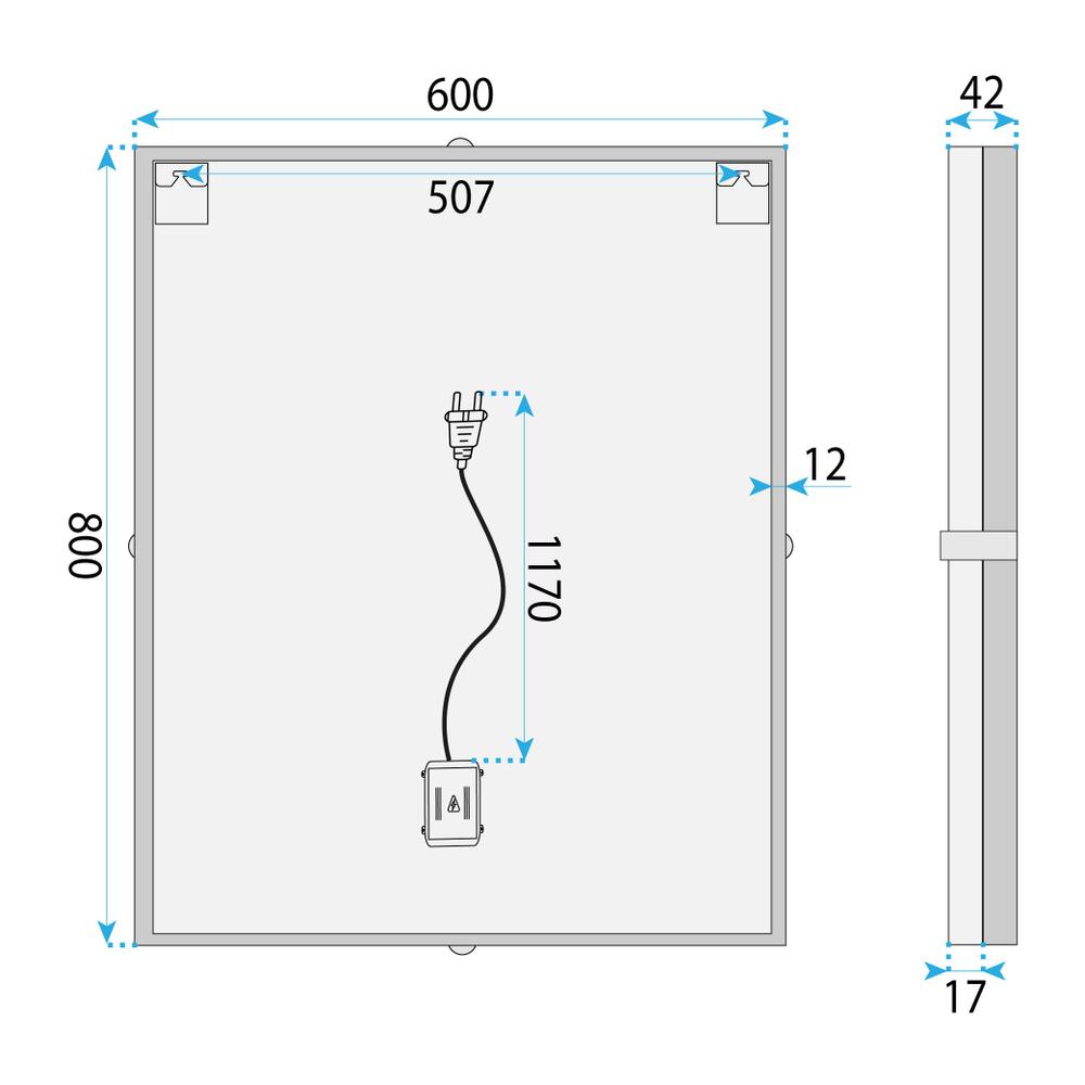 LUSTRO ŚCIENNE LED 60cm BL808