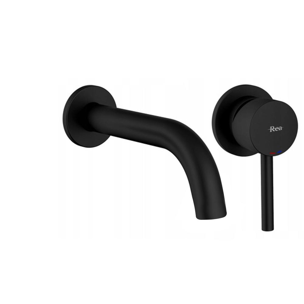 Robinet encastré Rea Lungo Black Mat + Box