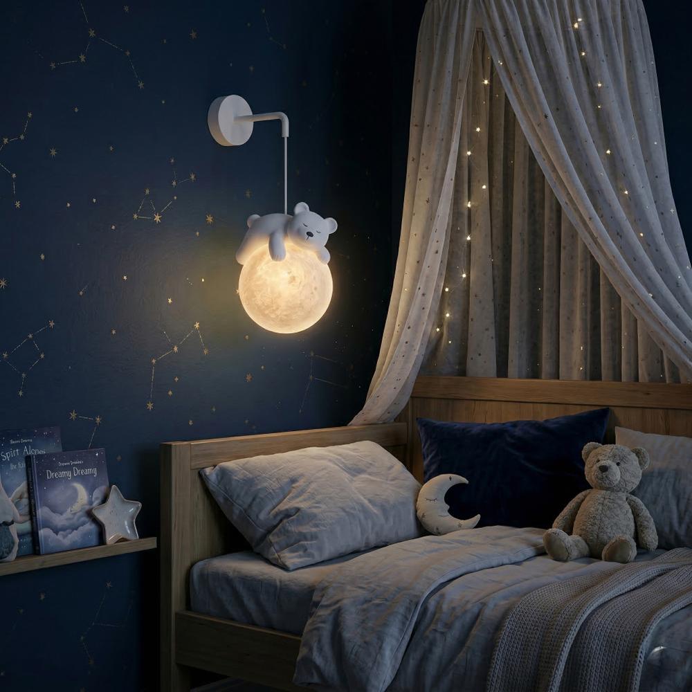 LAMPA ŚCIENNA KINKIET WHITE BEAR G161-1W