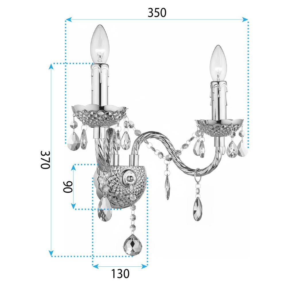 Wandlampe EBT017-2W Transparent