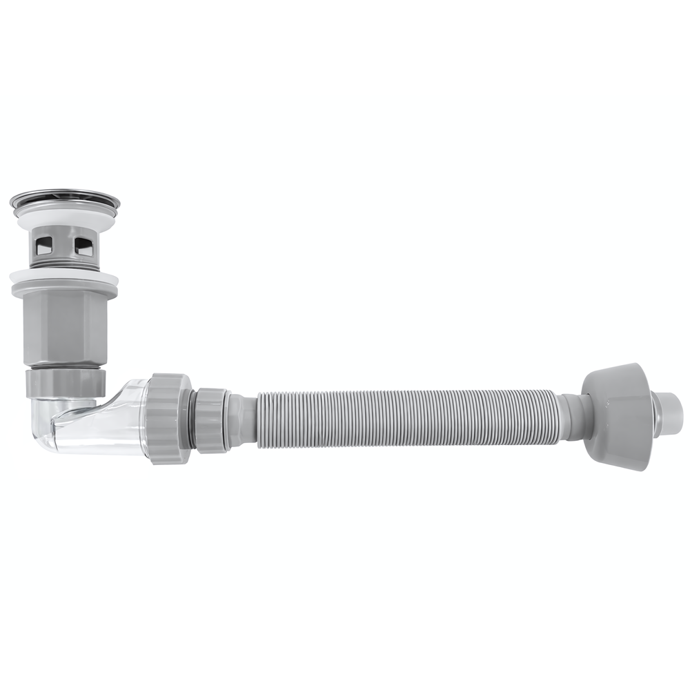 Izlietnes sifons ar click-clack aizbāzni REA Flow Chrome