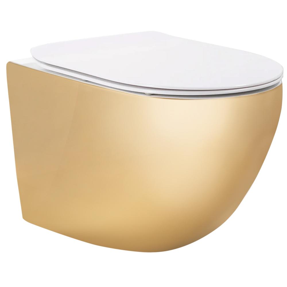Setti CARLO Mini Flat wc-istuin + CARLO MINI GOLD/WHITE bidee