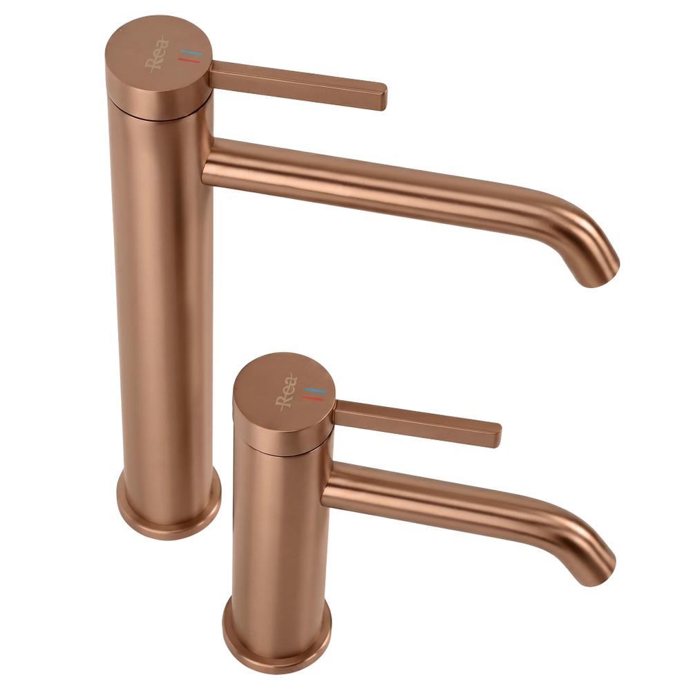 Robinet de salle de bain Rea Rivo Brush Copper