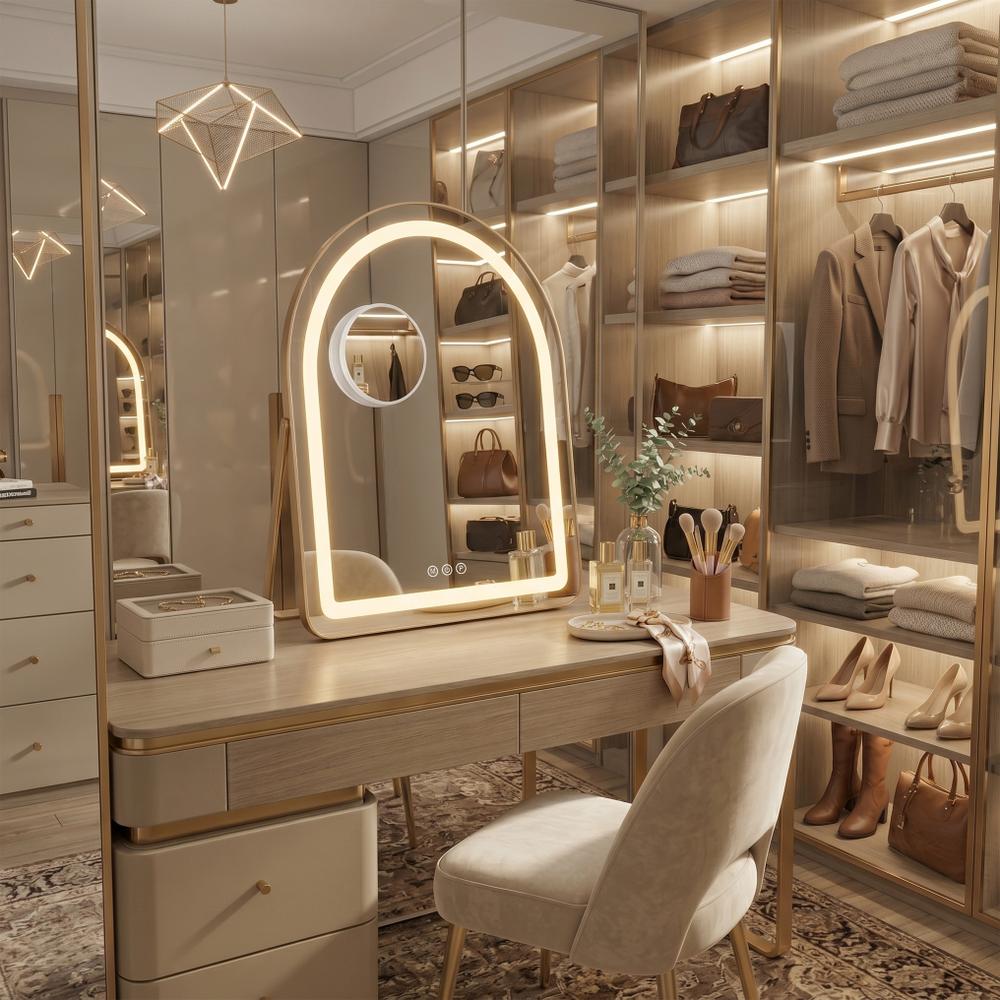 Lustro LED GLAM L.Gold 40x45cm