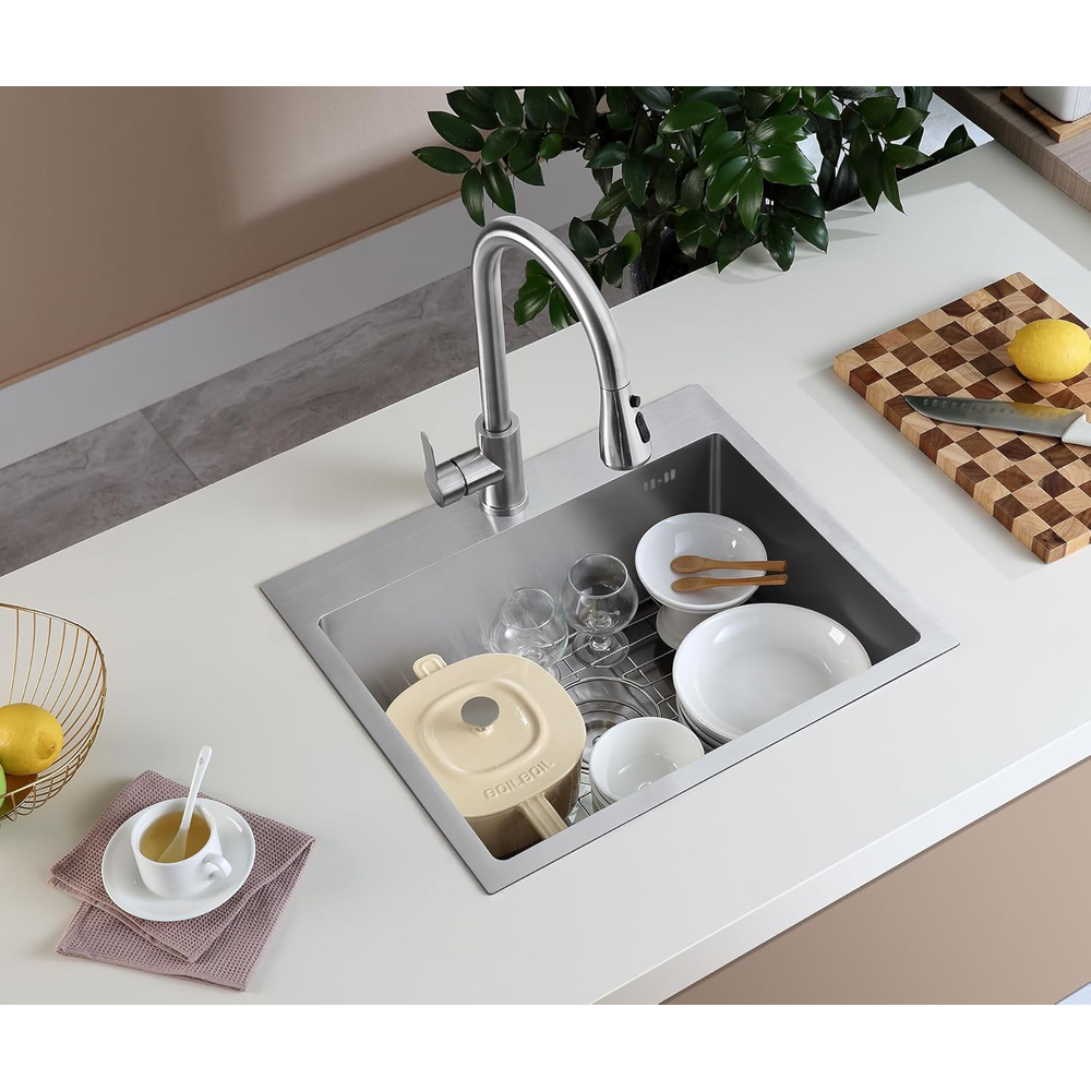 Évier en acier Leo 50 BRUSH NICKEL