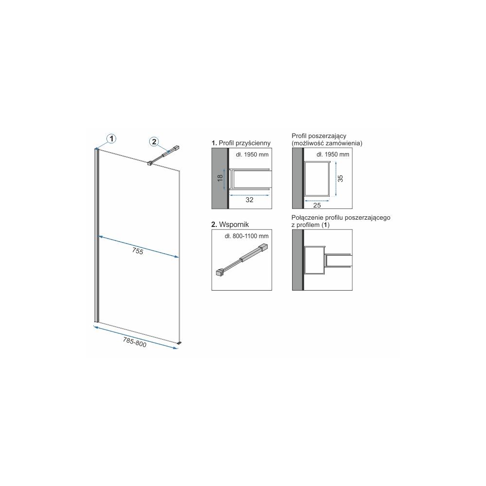 Rea Aero n 80 tuš zid s policom i Evo vješalica