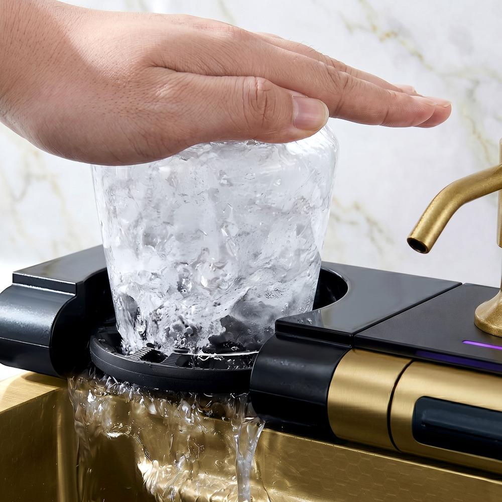 Wielofunkcyjny zlewozmywak stalowy 10w1 REA Alonzo Złoty Szczotkowany