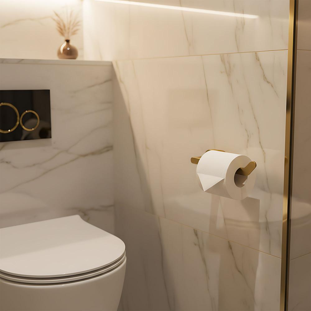 Uchwyt na papier toaletowy 109 Til Złoty Szczotkowany