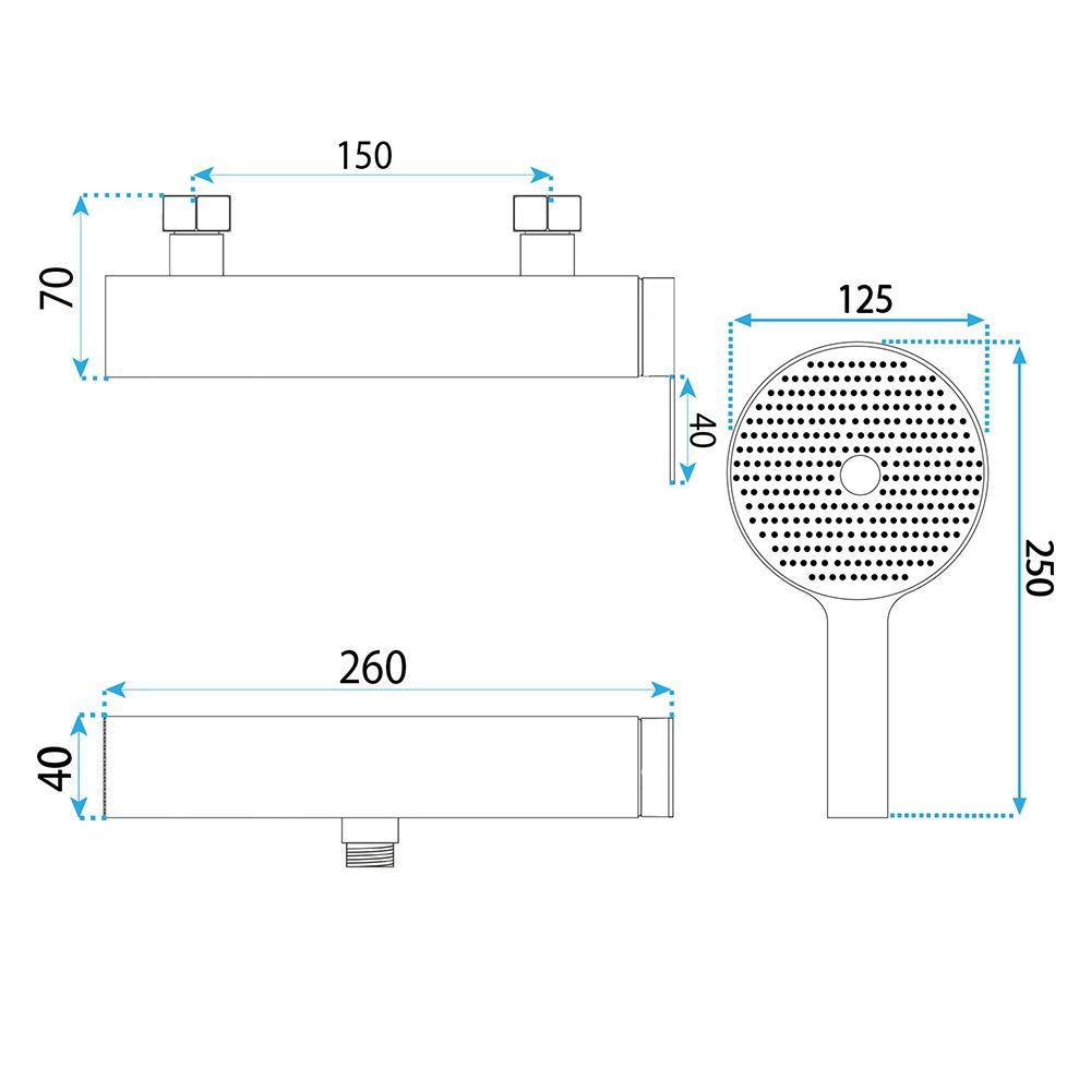 Змішувач для душу Rea Hunter Brushed Gold