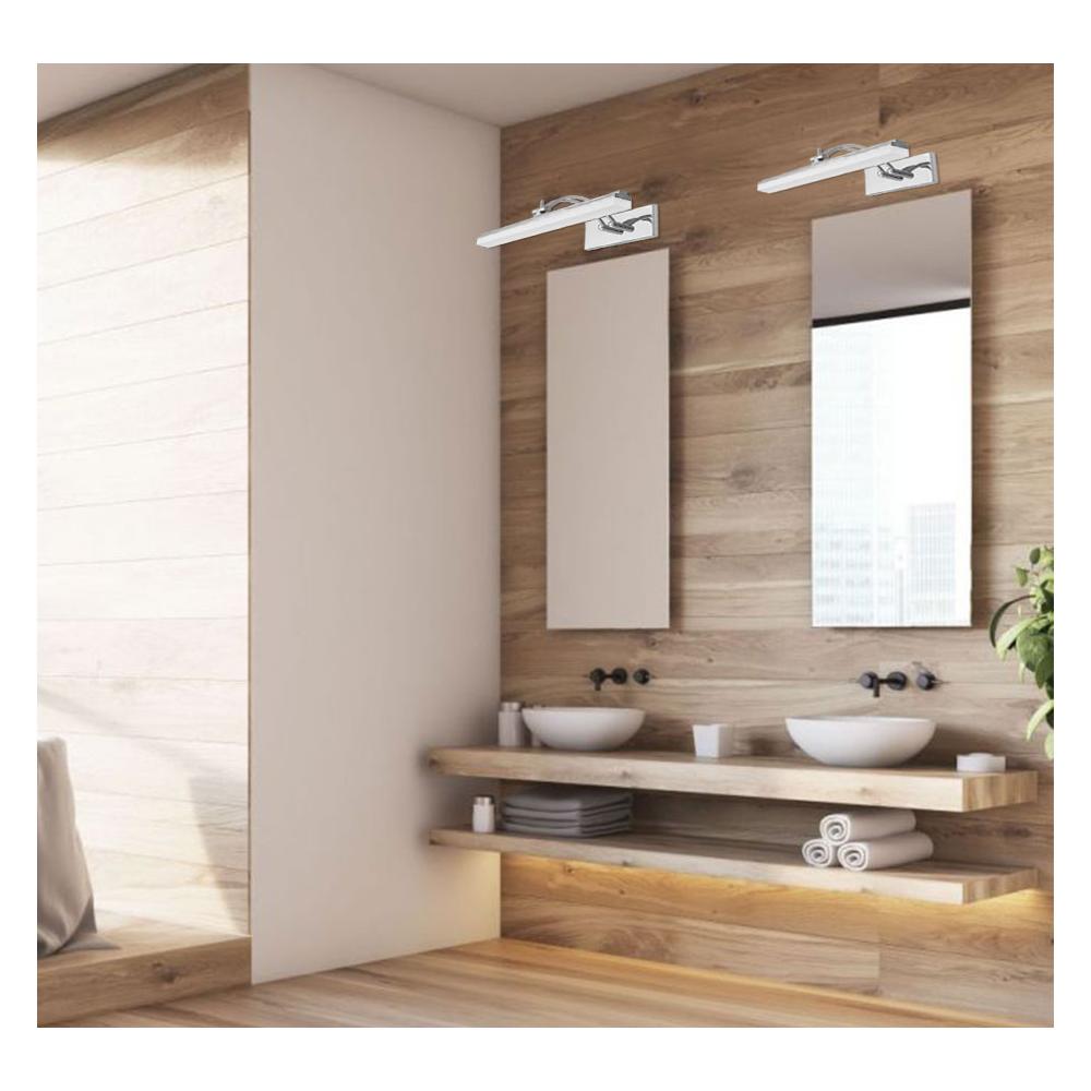 LED VANNAS ISTABAS SIENAS LAMPA VIRS SPOGUĻA 9W 40CM APP372-1W HROMS