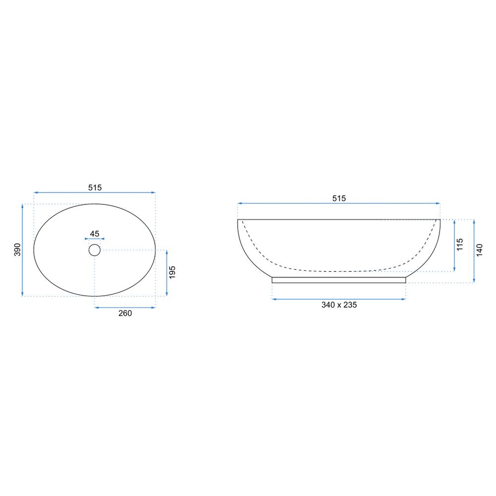 Umývadlo na dosku Rea Carola Slim