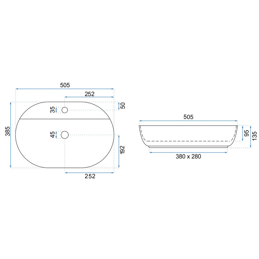 Vasque à poser REA Aura 51