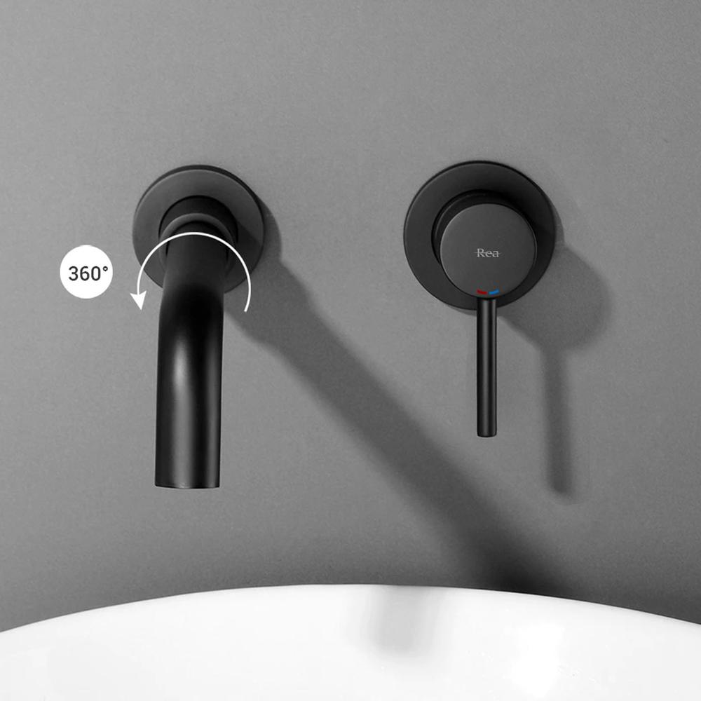 Unterputz Armatur Rea Lungo LONG black matt+Ibox