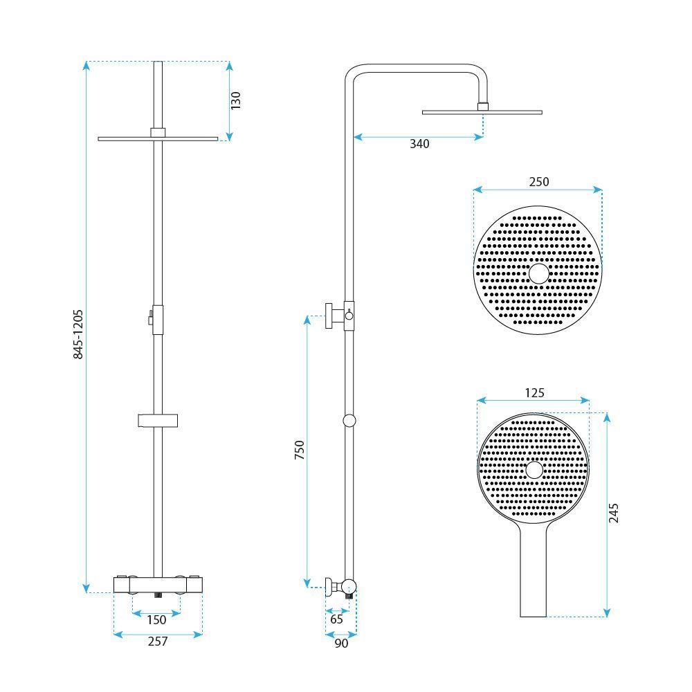 Sprchová súprava bez výtoku s termostatom Rea Lungo White