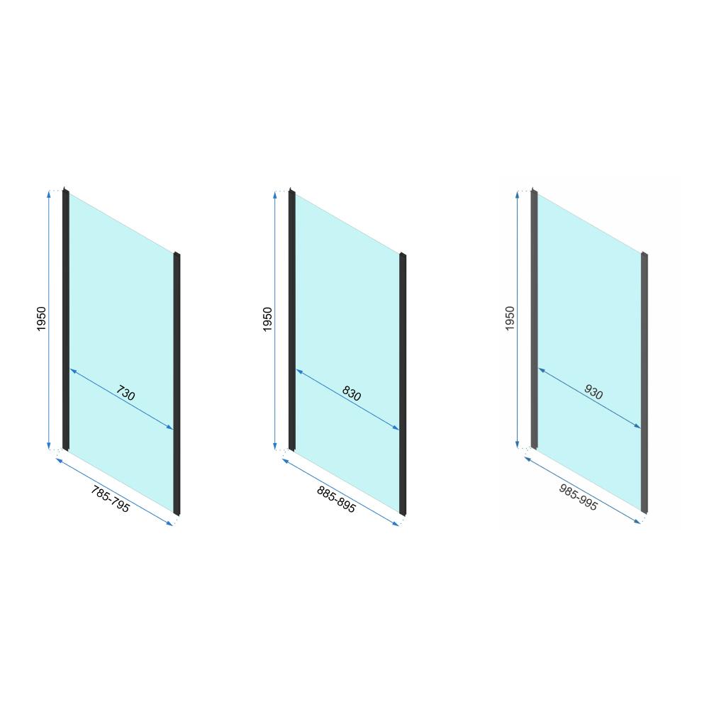 Kabina Prysznicowa Przyścienna Rapid Fold Black