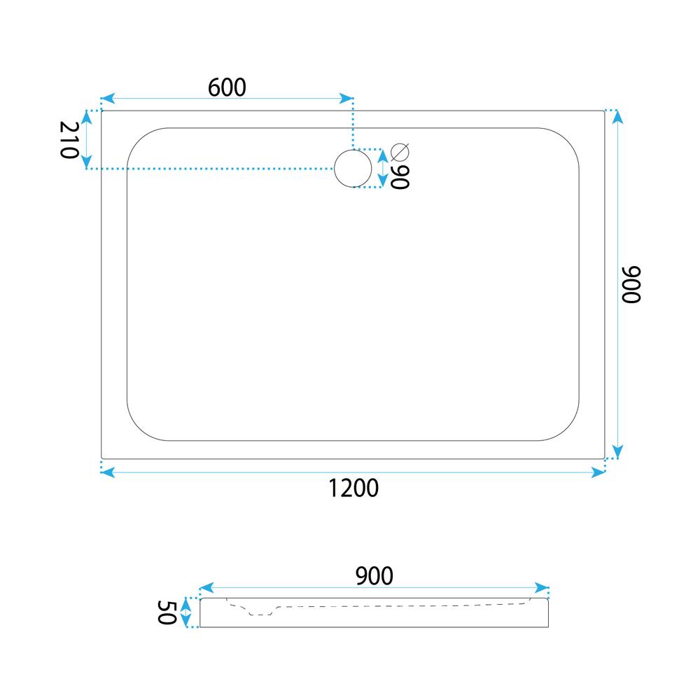 Plato de ducha Rea Belmond White 90x120