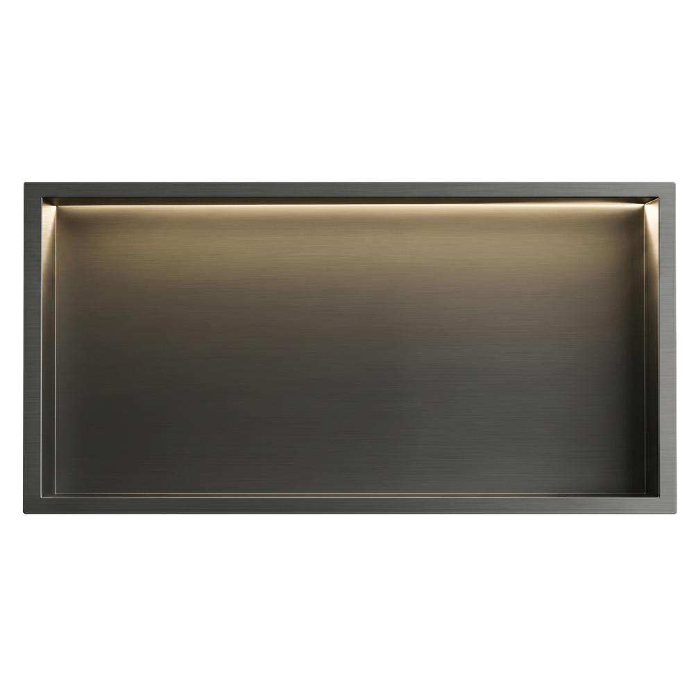 Półka wnękowa łazienkowa LED 30x60 Tytan