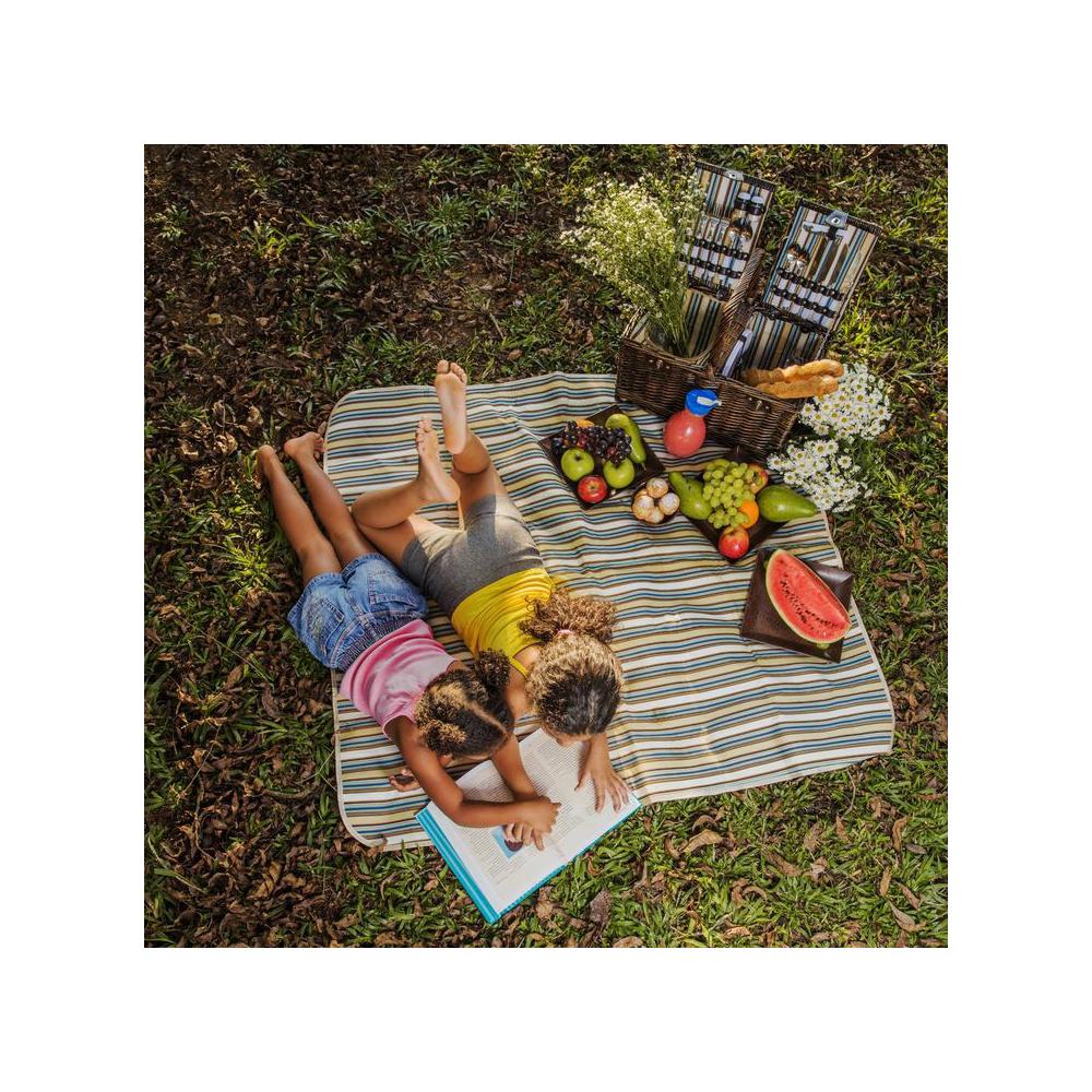 Koc Piknikowy Kratka Niebieski