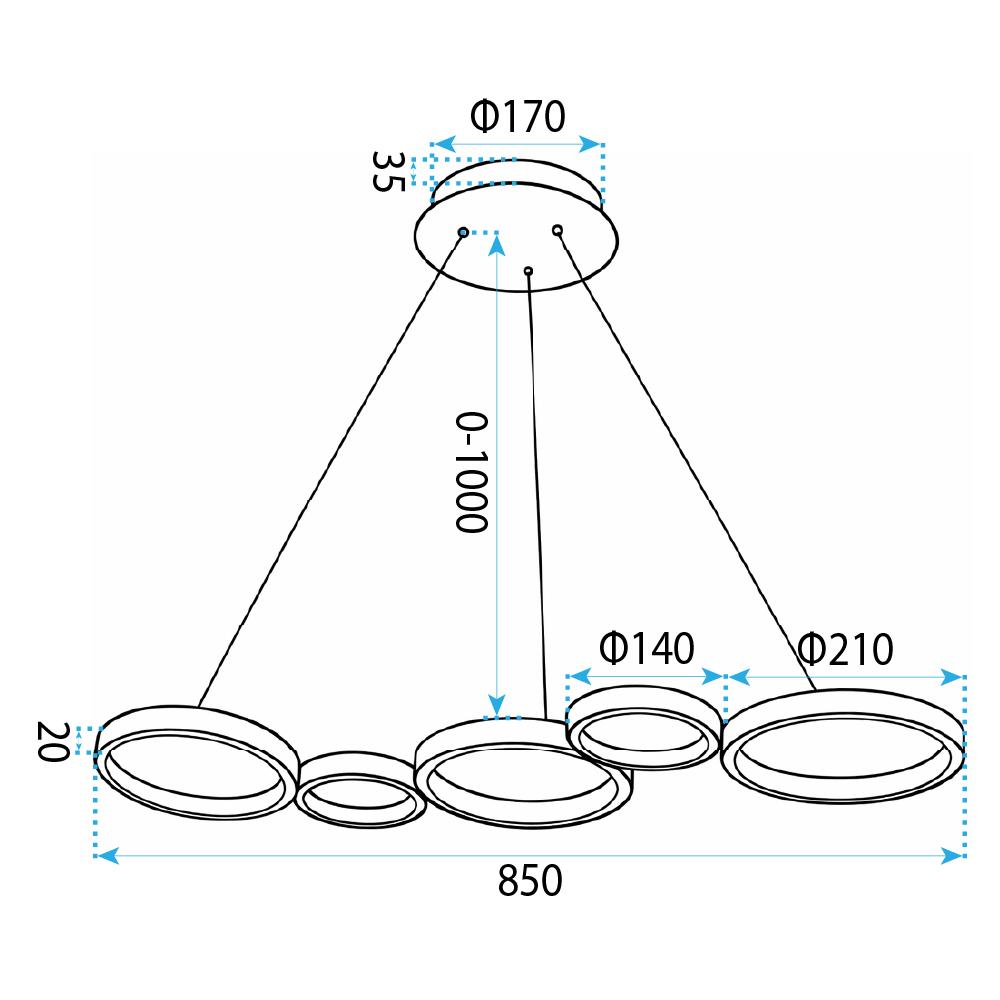 LAMPA SUFITOWA WISZĄCA APP1923-CP Czarna