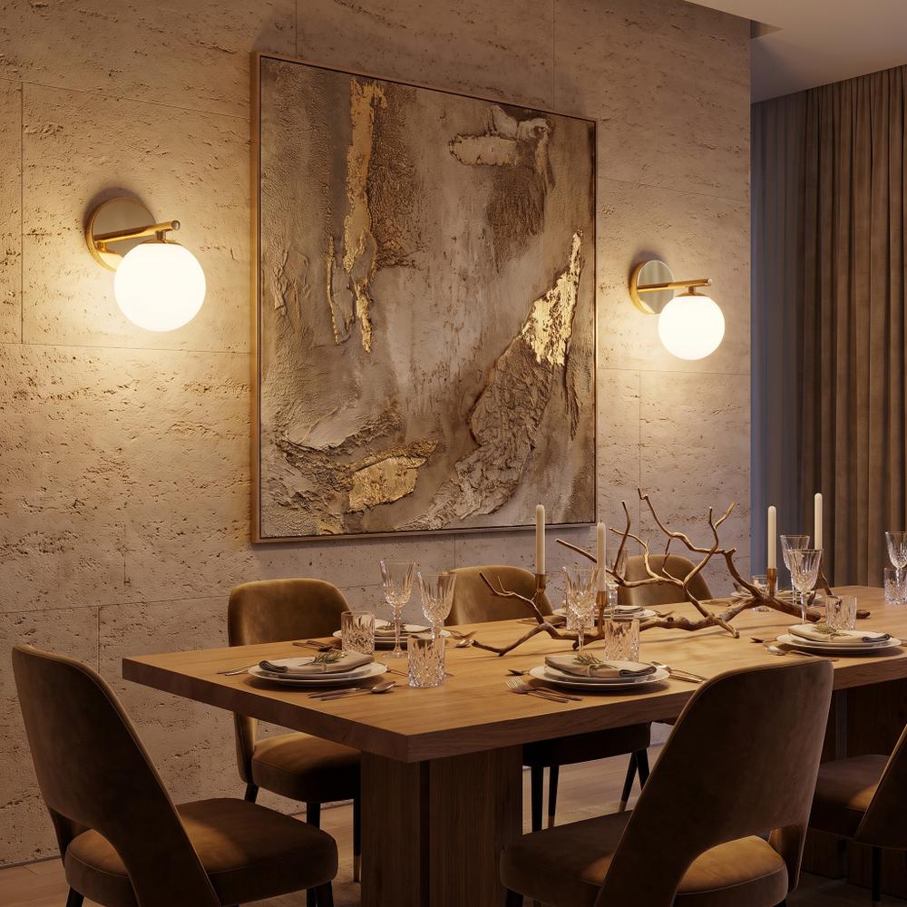Lampa Ścienna Kinkiet Szklana Kula APP684-1W Złota