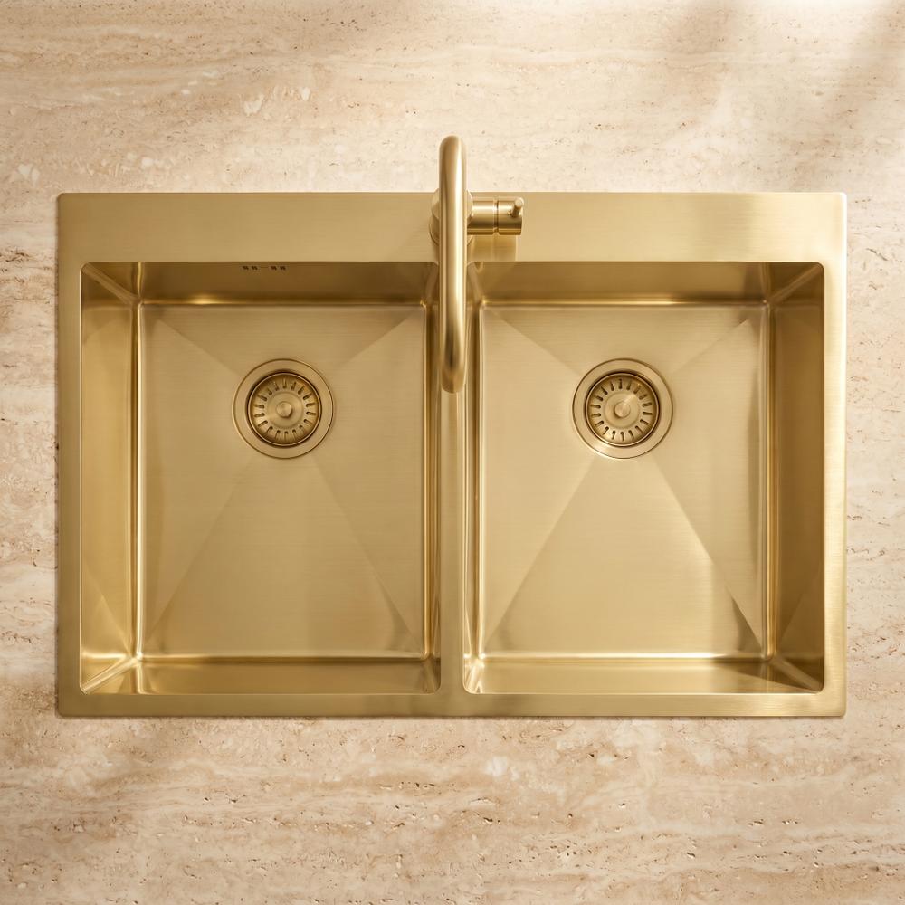 Νεροχύτης από μαύρο ατσάλι Joel BRUSH GOLD