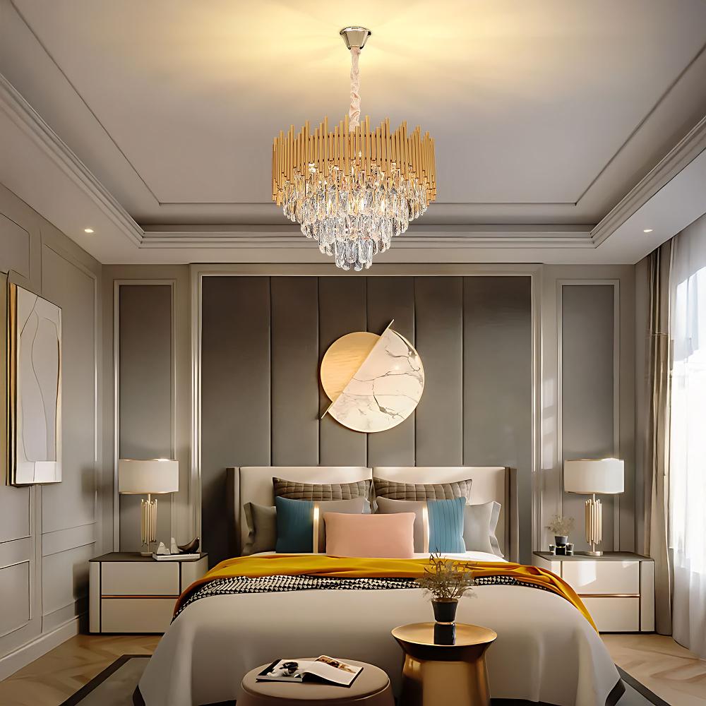 Lampa Wisząca z Kryształami G062-CP 50CM ZŁOTA