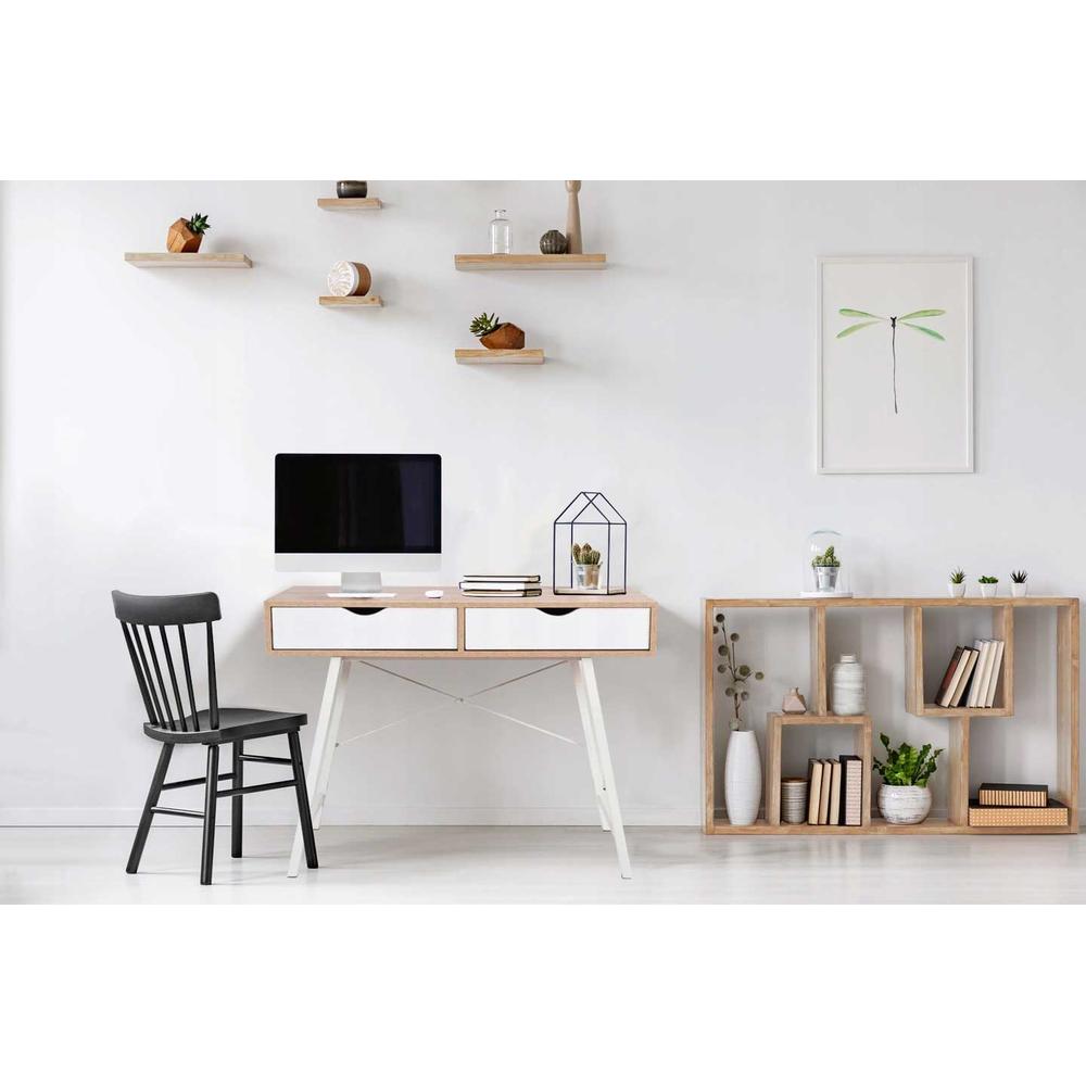 BIURKO SKANDYNAWSKIE Z SZUFLADAMI WHITE/DĄB SANOMA FFT180902