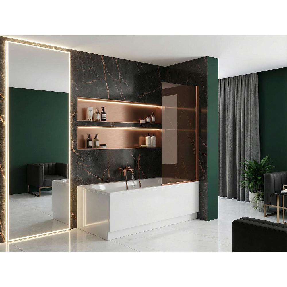 Badewanneaufsatz Rea Elegant Brush Copper 80