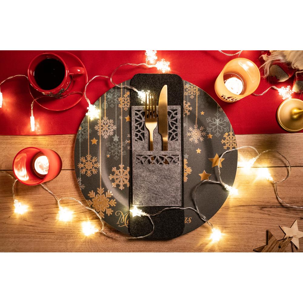 Pokrowiec na sztućce Świateczny 4 szt KF357-4R