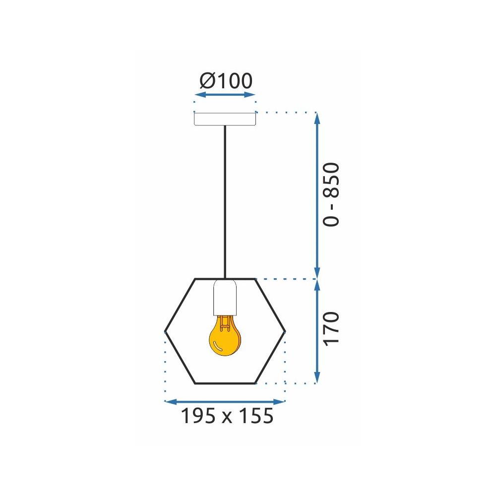 Hängelampe APP1131-1CP Black/gold