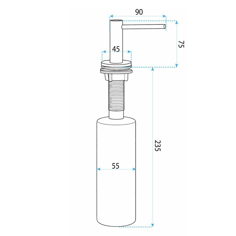 Dozownik zlewozmywakowy do płynu Rea DEX Czarny