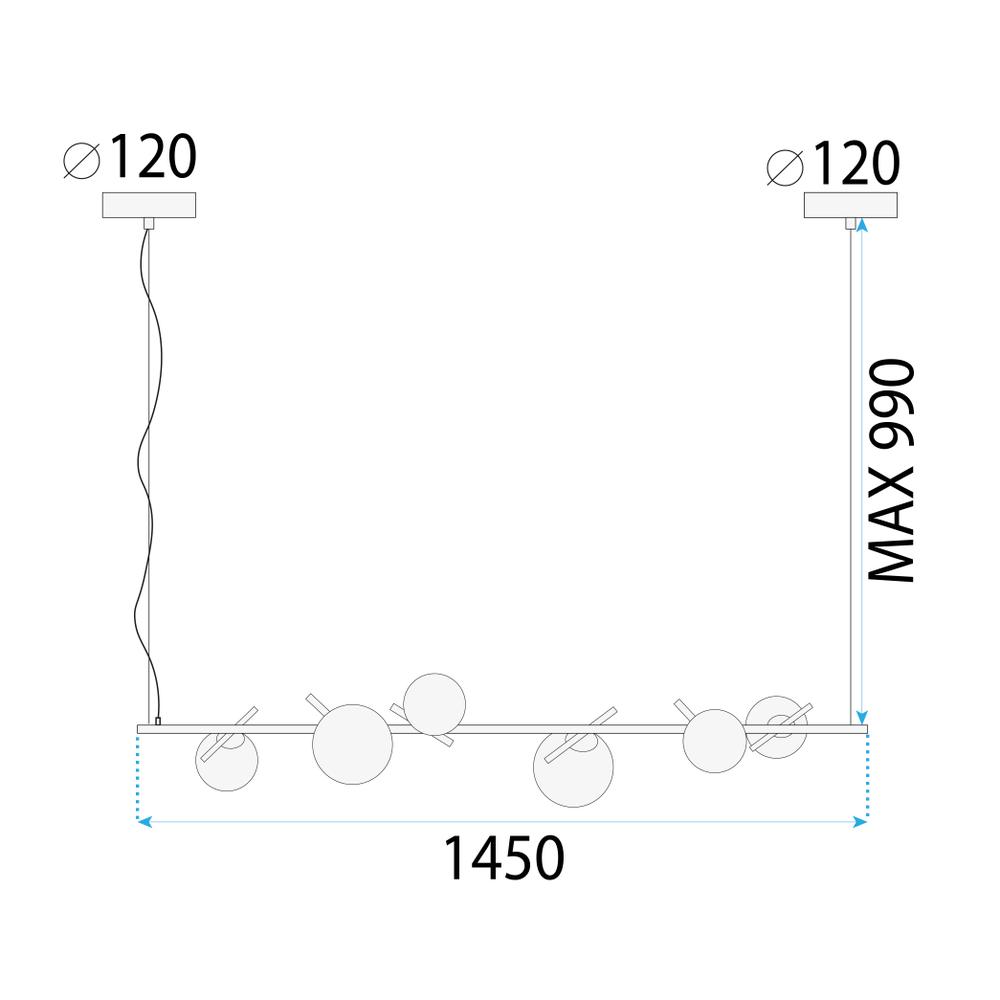 Hängelampe APP1664-6CP Gold