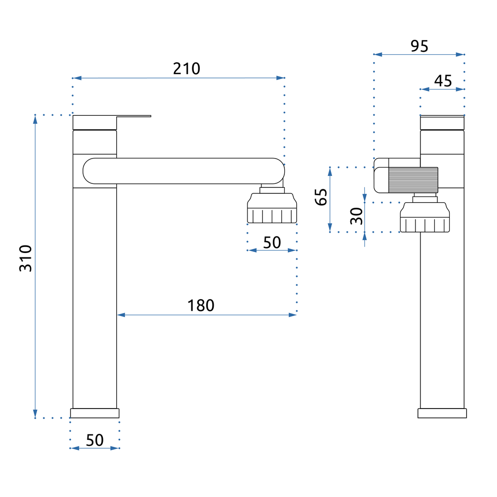 Bathroom faucet Rea PACO Black High
