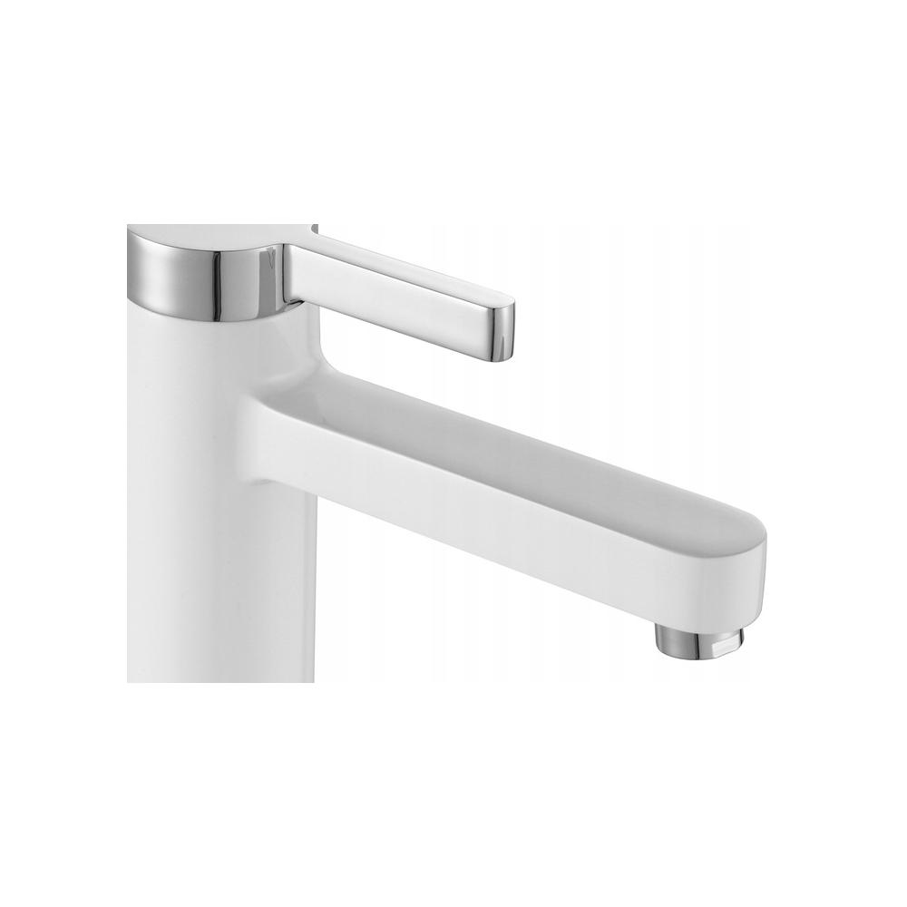 Bateria Umywalkowa REA POLO Biała Chrom Niska