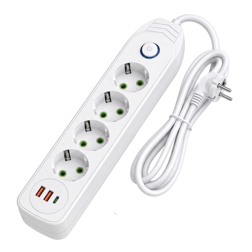 Listwa zasilająca Przedłużacz 4 gniazda + 2x USB-A + USB-C JNH025-4B Biały